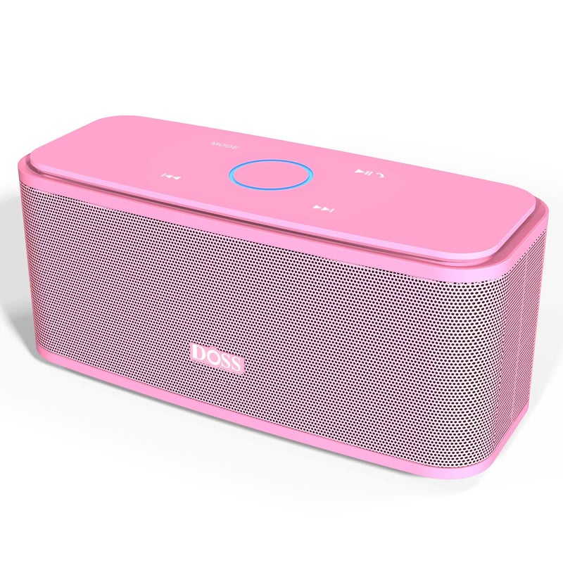 DOSS SoundBox Touch Wireless Bluetooth Speaker-12W HD Sound with Rich Bass, IPX5 Waterproof, 20H Playtime, Handsfree, for Gatherings, Home, Office, Outdoor, Travel-Pink - Image 1